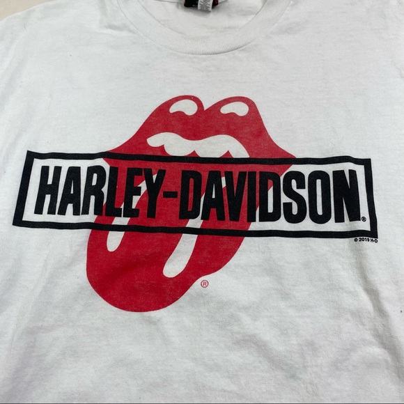 Harley-Davidson Rolling Stones White T-Shirt Size L - Picture 2 of 7